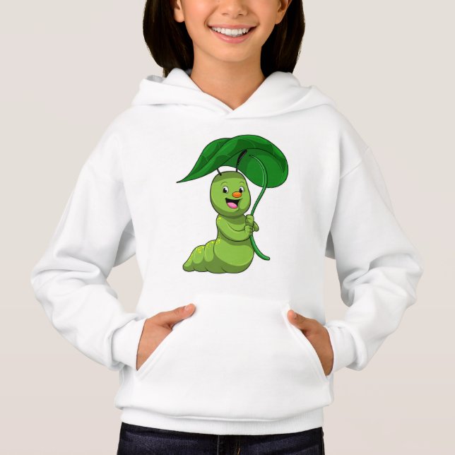 Raupe mit Leaf als Parasol Hoodie (Vorderseite)