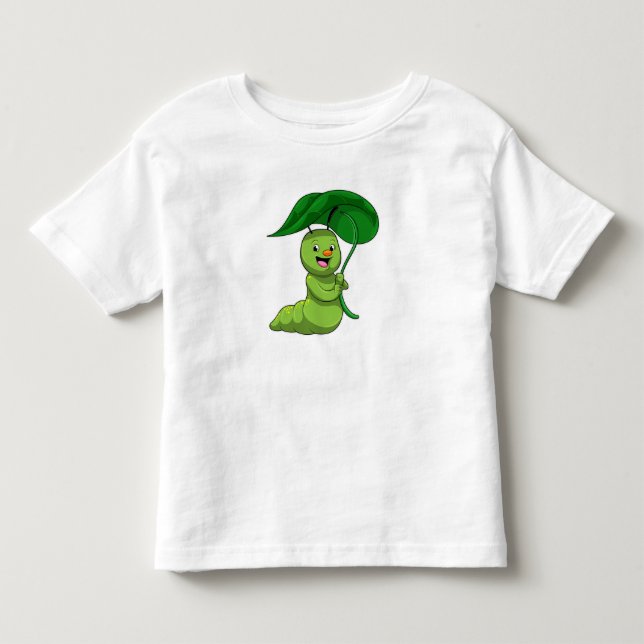 Raupe mit Leaf als Parasol Kleinkind T-shirt (Vorderseite)