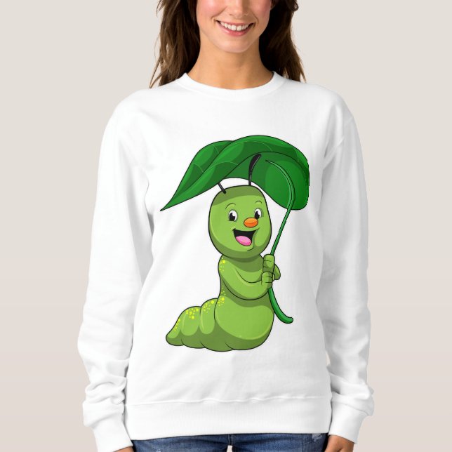 Raupe mit Leaf als Parasol Sweatshirt (Vorderseite)