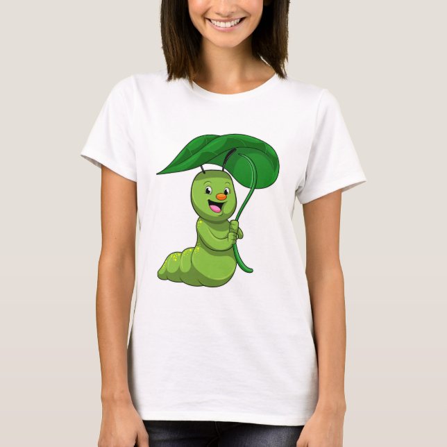 Raupe mit Leaf als Parasol T-Shirt (Vorderseite)