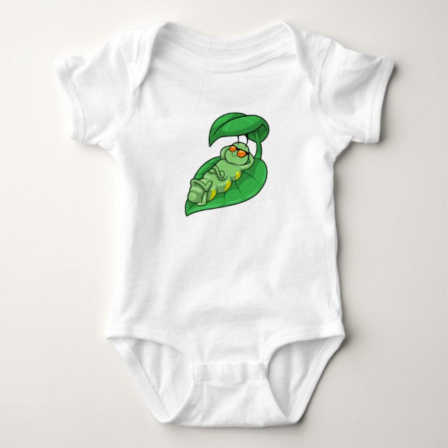 Raupe mit Leaf Baby Strampler (Vorderseite)