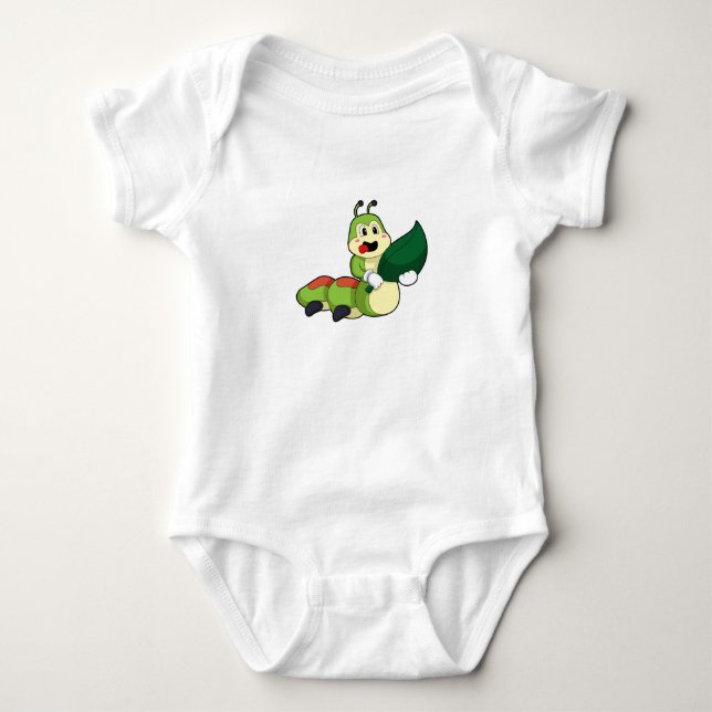 Raupe mit Leaf Baby Strampler (Vorderseite)