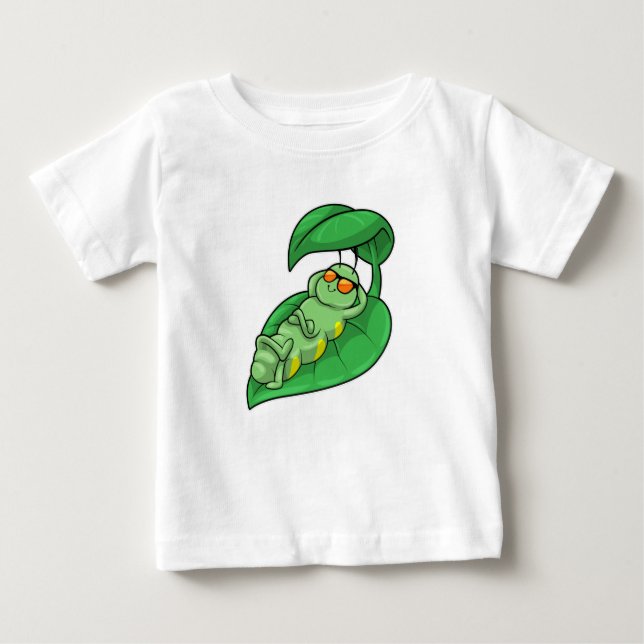 Raupe mit Leaf Baby T-shirt (Vorderseite)