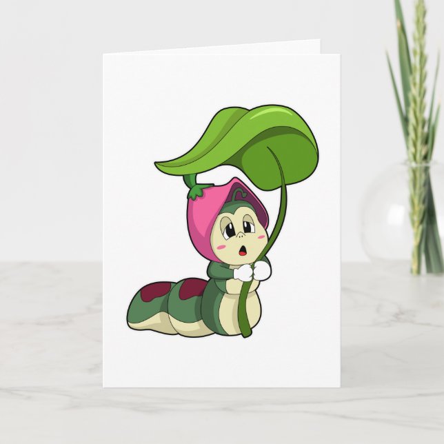 Raupe mit Leaf Karte (Vorderseite)