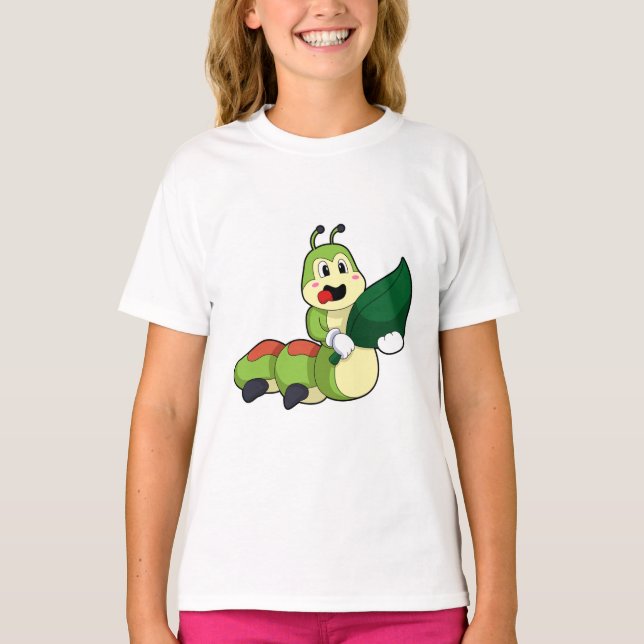 Raupe mit Leaf T-Shirt (Vorderseite)