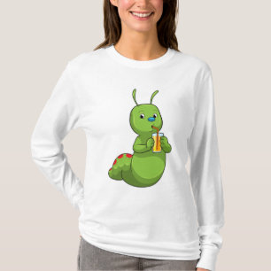 Raupe mit Orangensaftglas T-Shirt