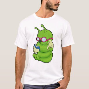 Raupe mit Sonnenbrille & Book T-Shirt
