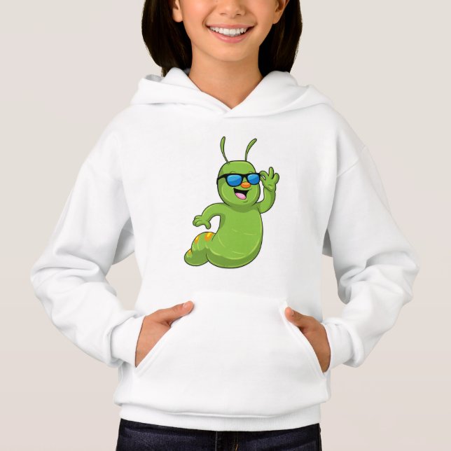 Raupe mit Sonnenbrille Hoodie (Vorderseite)
