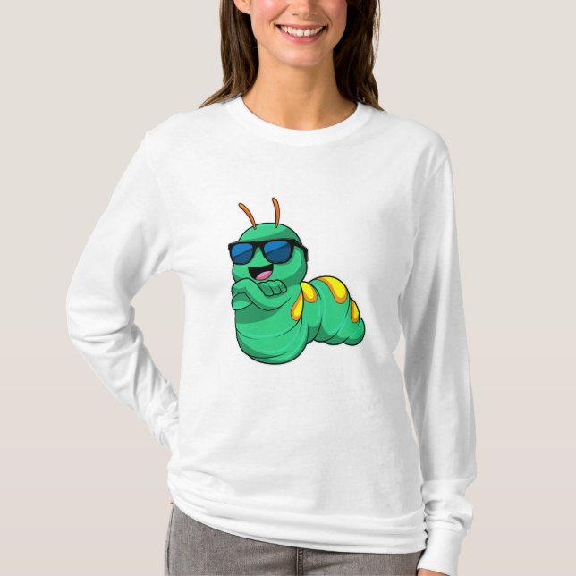 Raupe mit Sonnenbrille T-Shirt (Vorderseite)