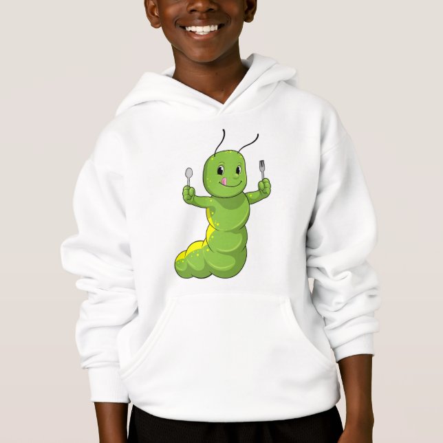 Raupe mit Spoon und Fork Hoodie (Vorderseite)