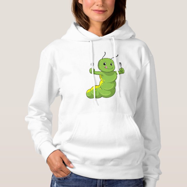 Raupe mit Spoon und Fork Hoodie (Vorderseite)