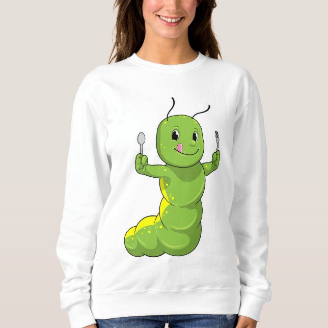 Raupe mit Spoon und Fork Sweatshirt (Vorderseite)