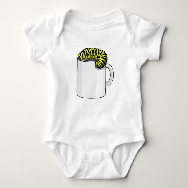 Raupe mit Tasse Baby Strampler (Vorderseite)