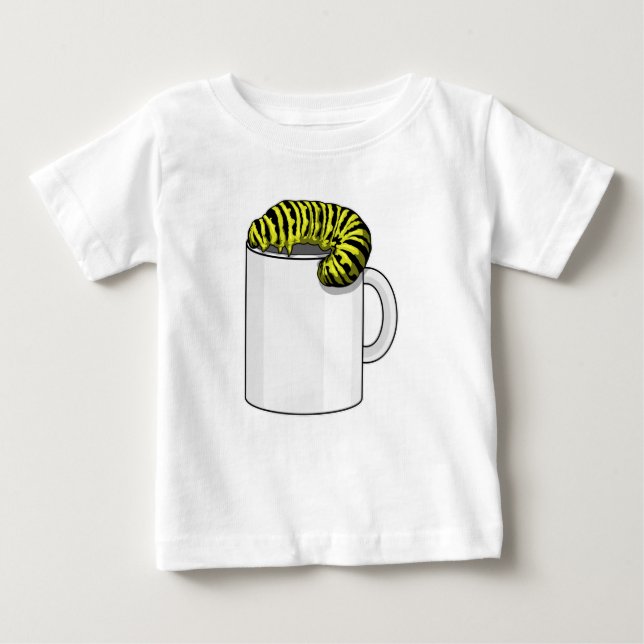 Raupe mit Tasse Baby T-shirt (Vorderseite)