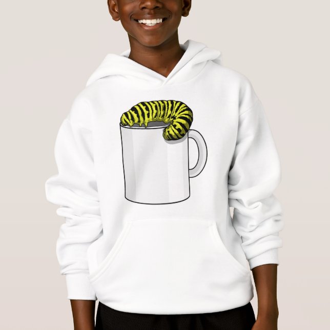 Raupe mit Tasse Hoodie (Vorderseite)