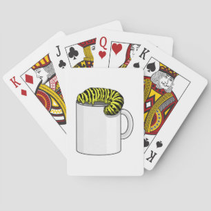 Raupe mit Tasse Spielkarten