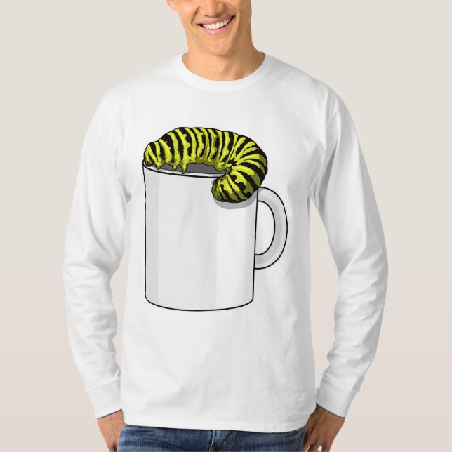 Raupe mit Tasse T-Shirt (Vorderseite)