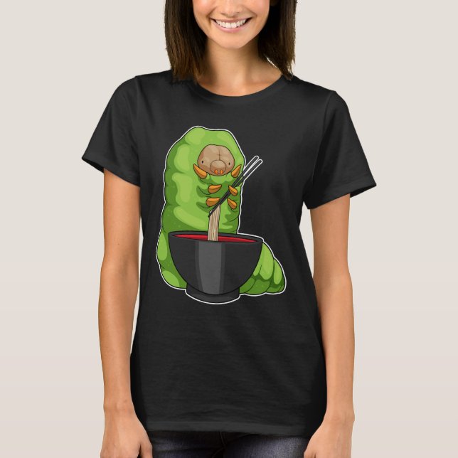 Raupe Ramen Bowl T-Shirt (Vorderseite)