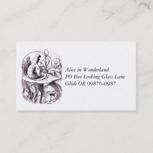 Raupe Rauchen Hookah und Alice Visitenkarte