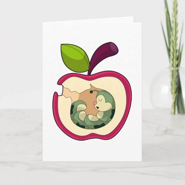 Raupe Schlafapfel Karte (Vorderseite)