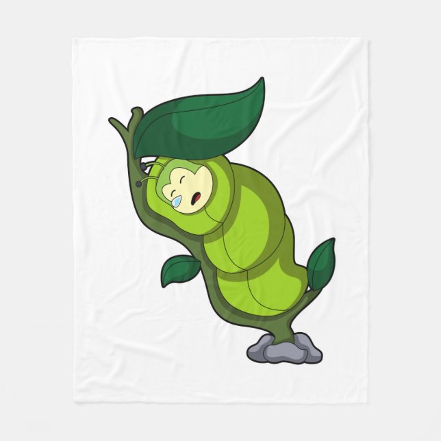 Raupe zum Schlafen mit Leaf Fleecedecke (Vorderseite)