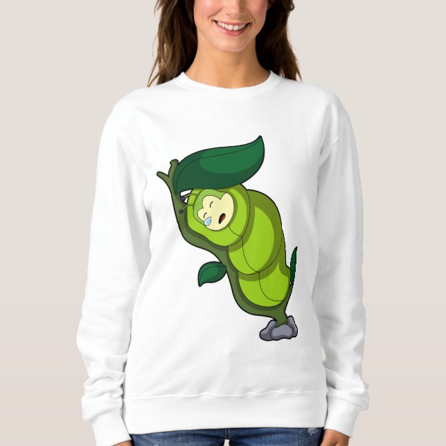 Raupe zum Schlafen mit Leaf Sweatshirt (Vorderseite)