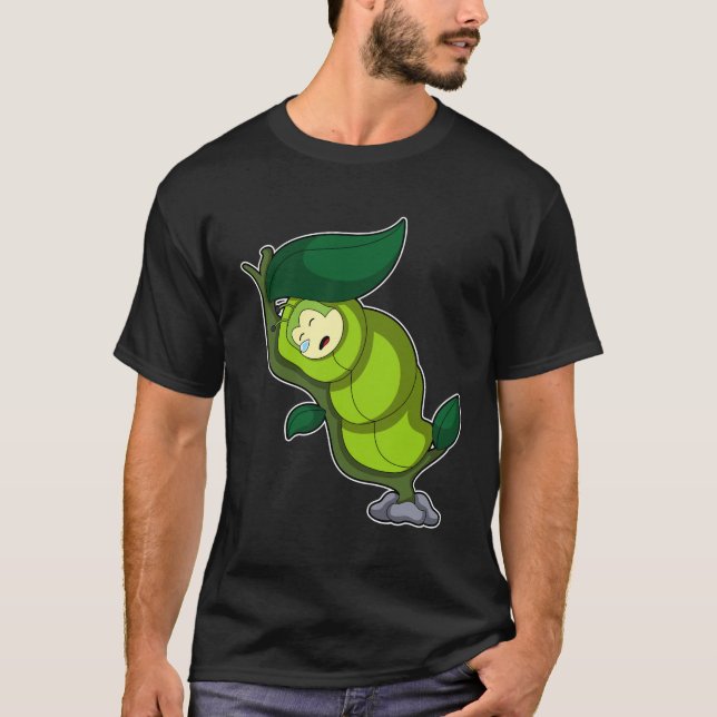 Raupe zum Schlafen mit Leaf T-Shirt (Vorderseite)