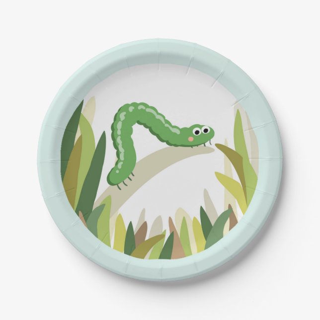 Raupen-Wanzen-Insekten-Papierplatten-Party im Pappteller (Vorderseite)