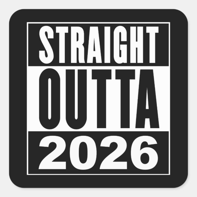 Raus aus 2026 quadratischer aufkleber (Vorderseite)