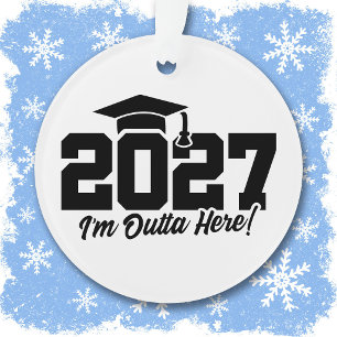 Raus hier Abitur-Zitat Abschlussklasse 2027 Ornament