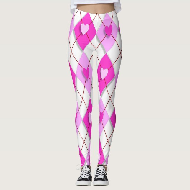 Raute 3d Herz Leggings (Vorderseite)