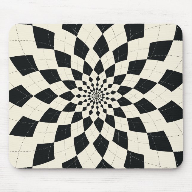 Raute barst,/Blume - Schwarzes u. Weiß Mousepad (Vorne)