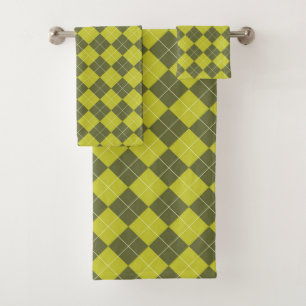RAUTE - CHARTREUSE & OLIVE BADHANDTUCH SET