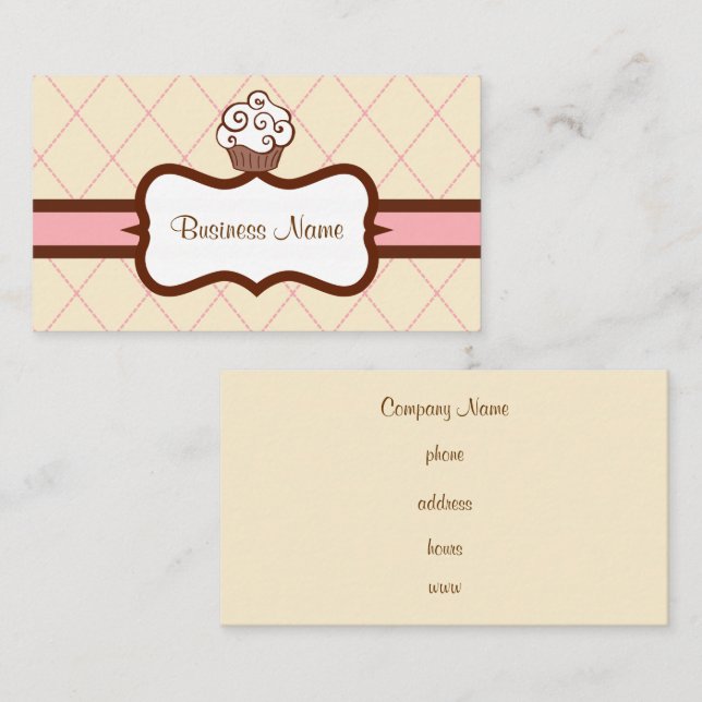 Raute Cupcake Business Card Visitenkarte (Vorne/Hinten)