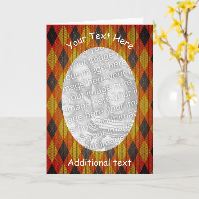 Raute Design Rahmen Personalisierte Fotokarte Karte (Gelbe Blume)