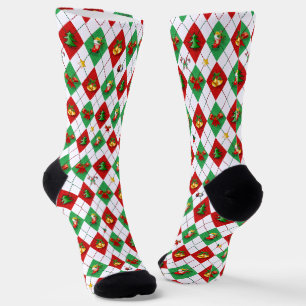 Raute Diamond Pattern Weihnachten Socken