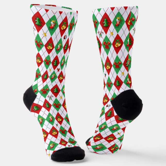 Raute Diamond Pattern Weihnachten Socken (Gewinkelt)