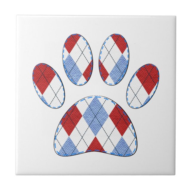 Raute Dog Paw Print Fliese (Vorderseite)