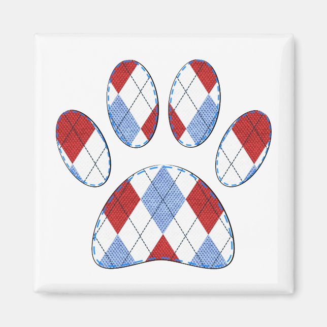 Raute Dog Paw Print Magnet (Vorne)