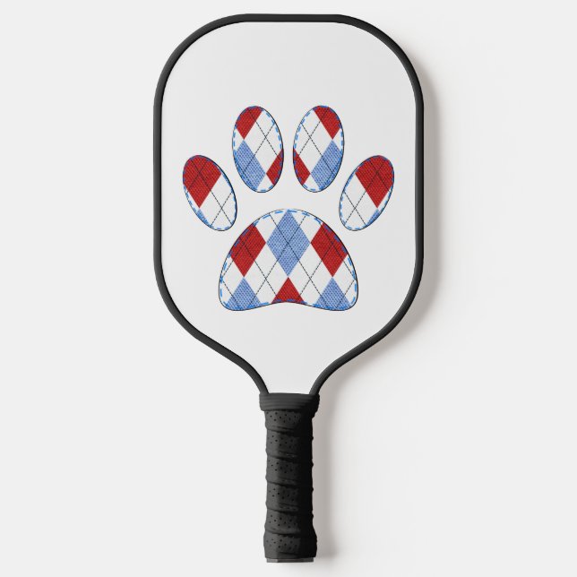 Raute Dog Paw Print Pickleball Schläger (Vorderseite)