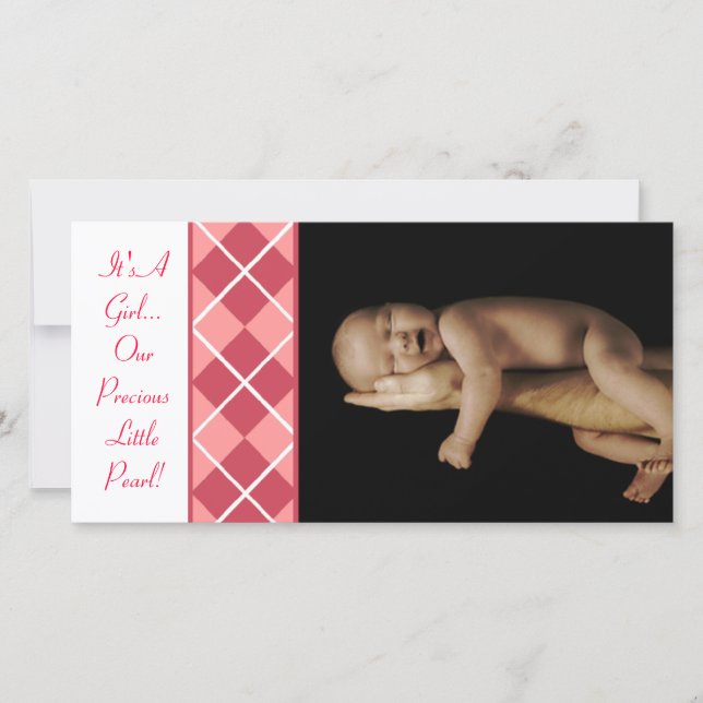 Raute - Es ist ein Mädchen... Unsere Wertvolle kle Ankündigung (Vorderseite)