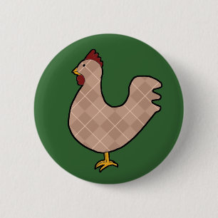 Raute Folk Art Rooster Button
