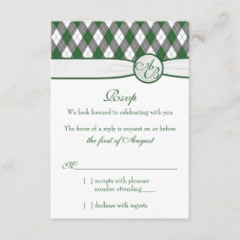 Raute Golfball Golf Green Monogram Wedding RSVP