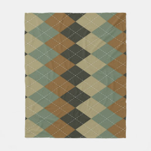 Raute Herbst: Braungrün-Rhombus-Chic Fleecedecke