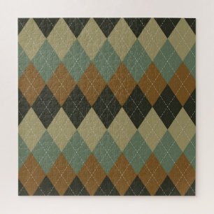 Raute Herbst: Braungrün-Rhombus-Chic Puzzle