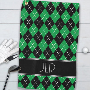 Raute Karierte benutzerdefinierte Monogramm-Initia Golfhandtuch