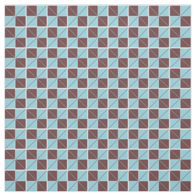 Raute Karo Blau und Braun Stoff (Muster)
