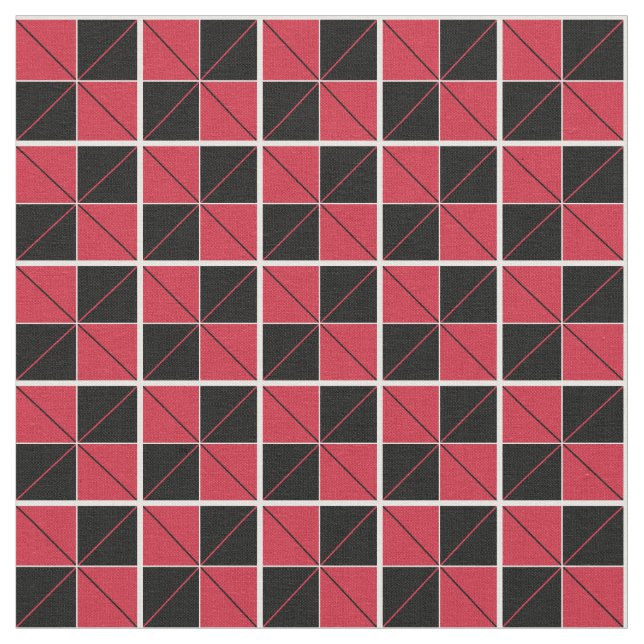 Raute Karo Rot und Schwarz Stoff (Nahaufnahme)