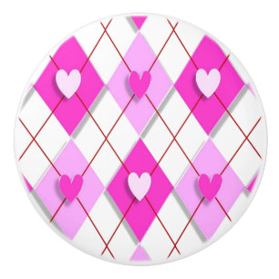 Raute lila Hearts Keramikknauf