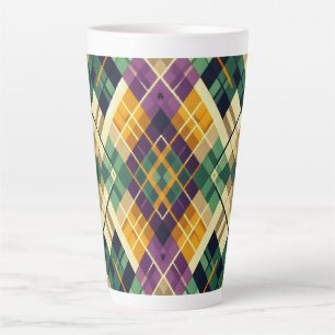 Raute Mardi Gras lila grün Milchtasse